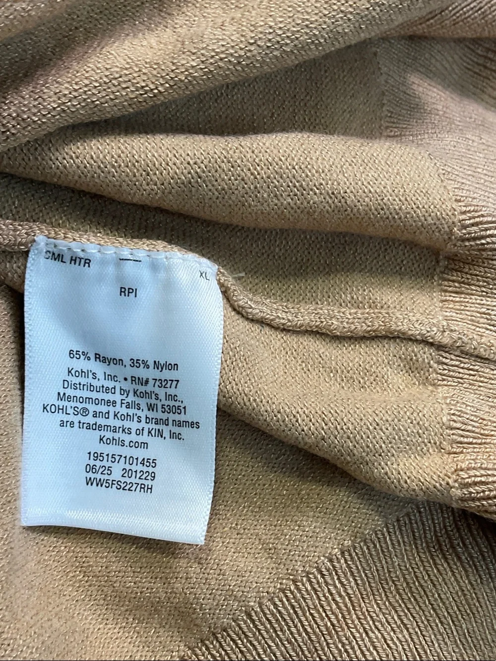 Nine West Men's Camel/Tan Turtleneck Sweater